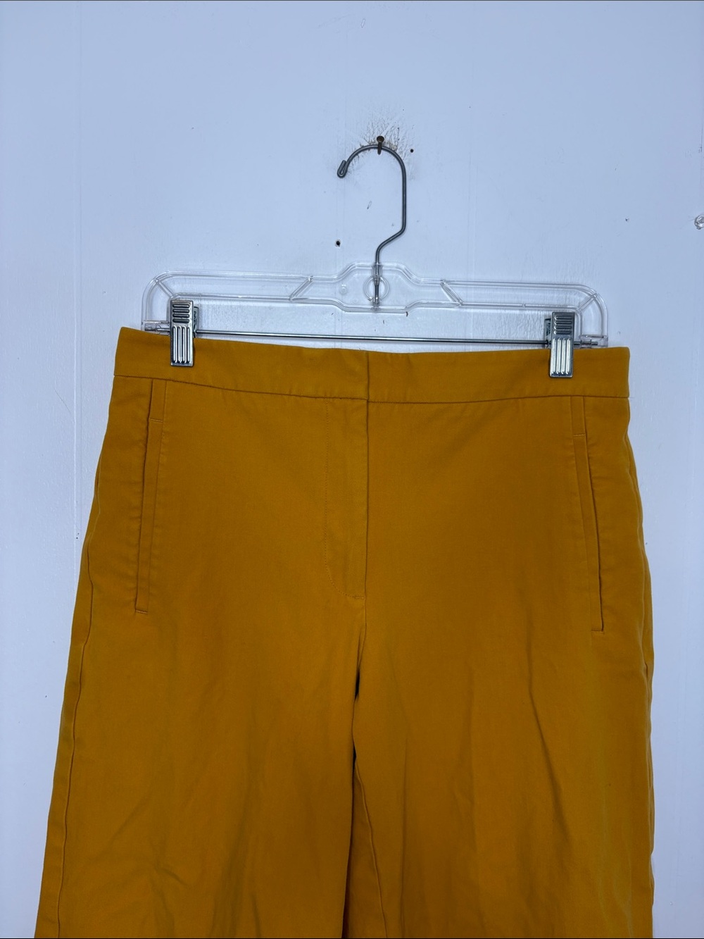 Ann Taylor Pants Womens 6 Wide Leg Mustard Golden Cropped Summer Office Work - Picture 5 of 8